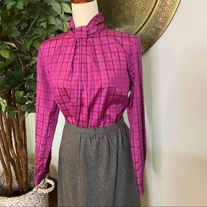 Vintage Sweet Apple High Neck Blouse - Size 10